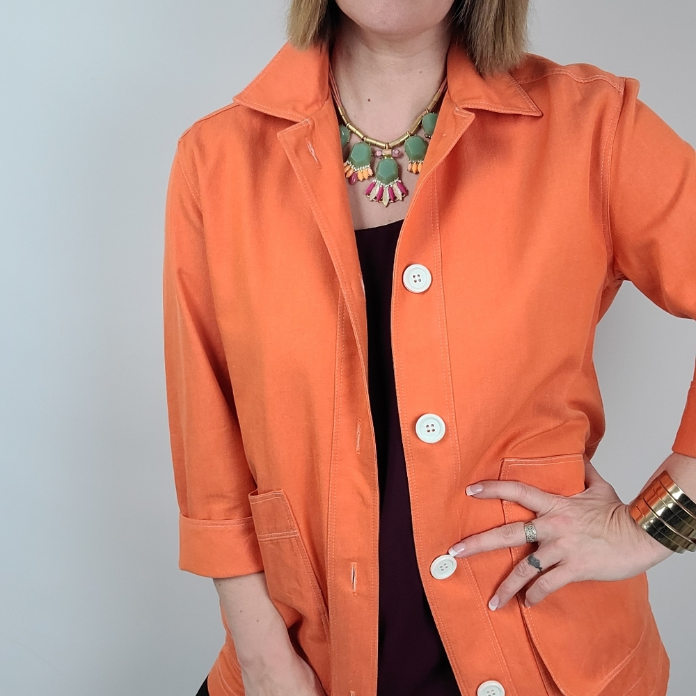 Vintage Saks 5th Ave Orange Utility Jacket